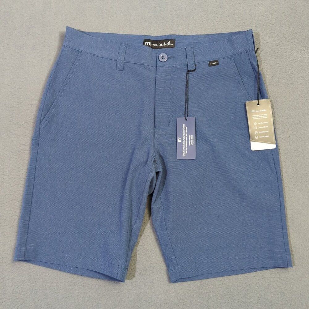 Travis Mathew Beck Shorts Men's 30 Blue 10" Stretch Performance Golf Casual NWT